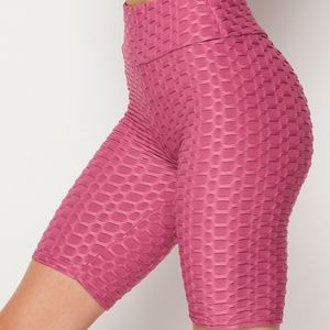 Textured High Waist But Lifting Biker Shorts